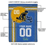 customized ucla bruins helmet theme blue quilt blanket best selling