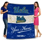 customized ucla bruins hibiscus burst blue white quilt blanket best selling