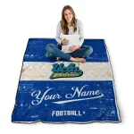 customized ucla bruins hibiscus burst blue white quilt blanket best selling
