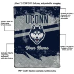 customized uconn huskies brushstroke layers blue quilt blanket best selling