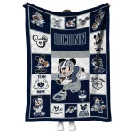 customized uconn huskies mickey crimson blue white quilt blanket best selling