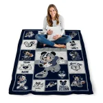 customized uconn huskies mickey crimson blue white quilt blanket best selling