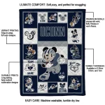 customized uconn huskies mickey crimson blue white quilt blanket best selling