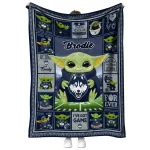 customized uconn huskies yody baby pattern blue quilt blanket best selling