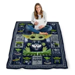 customized uconn huskies yody baby pattern blue quilt blanket best selling