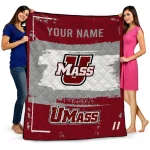 customized umass minutemen grunge patch red white quilt blanket best selling