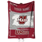 customized umass minutemen grunge patch red white quilt blanket best selling