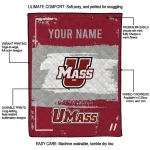 customized umass minutemen grunge patch red white quilt blanket best selling