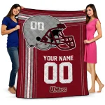 customized umass minutemen helmet theme red quilt blanket best selling