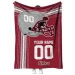 customized umass minutemen helmet theme red quilt blanket best selling