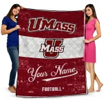 customized umass minutemen hibiscus burst red white quilt blanket best selling