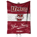 customized umass minutemen hibiscus burst red white quilt blanket best selling