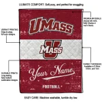 customized umass minutemen hibiscus burst red white quilt blanket best selling