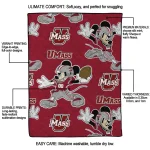 customized umass minutemen mickey football red quilt blanket best selling