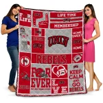 customized unlv rebels helmet passion red quilt blanket best selling