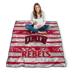 customized unlv rebels layered florals red white quilt blanket best selling