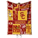 customized usc trojans helmet passion red quilt blanket best selling