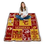 customized usc trojans helmet passion red quilt blanket best selling