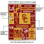 customized usc trojans helmet passion red quilt blanket best selling