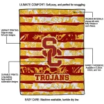 customized usc trojans layered florals red white quilt blanket best selling