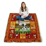 customized usc trojans snoopy coach red quilt blanket best selling