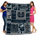 customized utah state aggies helmet passion navy quilt blanket best selling