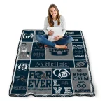 customized utah state aggies helmet passion navy quilt blanket best selling