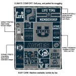 customized utah state aggies helmet passion navy quilt blanket best selling