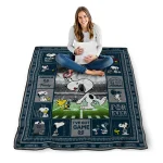 customized utah state aggies snoopy coach navy quilt blanket best selling