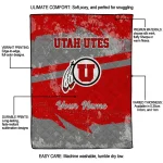customized utah utes brushstroke layers red quilt blanket best selling