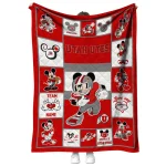 customized utah utes mickey crimson red white quilt blanket best selling