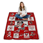 customized utah utes mickey crimson red white quilt blanket best selling