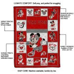 customized utah utes mickey crimson red white quilt blanket best selling