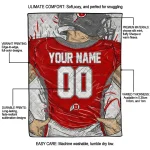 customized utah utes player sketch red gray quilt blanket best selling