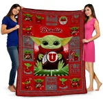 customized utah utes yody baby pattern red quilt blanket best selling
