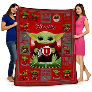 customized utah utes yody baby pattern red quilt blanket best selling