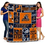 customized utep miners helmet passion blue quilt blanket best selling