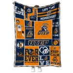 customized utep miners helmet passion blue quilt blanket best selling