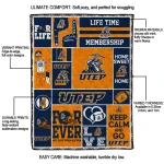 customized utep miners helmet passion blue quilt blanket best selling