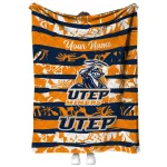 customized utep miners layered florals blue white quilt blanket best selling