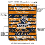customized utep miners layered florals blue white quilt blanket best selling