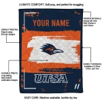 customized utsa roadrunners grunge patch orange white quilt blanket best selling