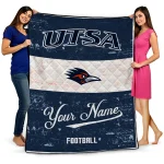 customized utsa roadrunners hibiscus burst orange white quilt blanket best selling