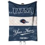 customized utsa roadrunners hibiscus burst orange white quilt blanket best selling