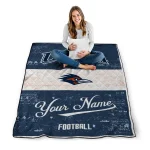 customized utsa roadrunners hibiscus burst orange white quilt blanket best selling