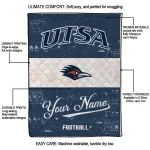 customized utsa roadrunners hibiscus burst orange white quilt blanket best selling
