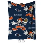 customized utsa roadrunners mickey football orange quilt blanket best selling