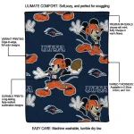 customized utsa roadrunners mickey football orange quilt blanket best selling