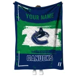 customized vancouver canucks grunge patch blue white quilt blanket best selling