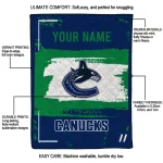 customized vancouver canucks grunge patch blue white quilt blanket best selling